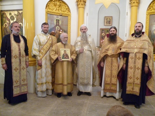 Феликс Семенович с нашими священниками в день своего ангела